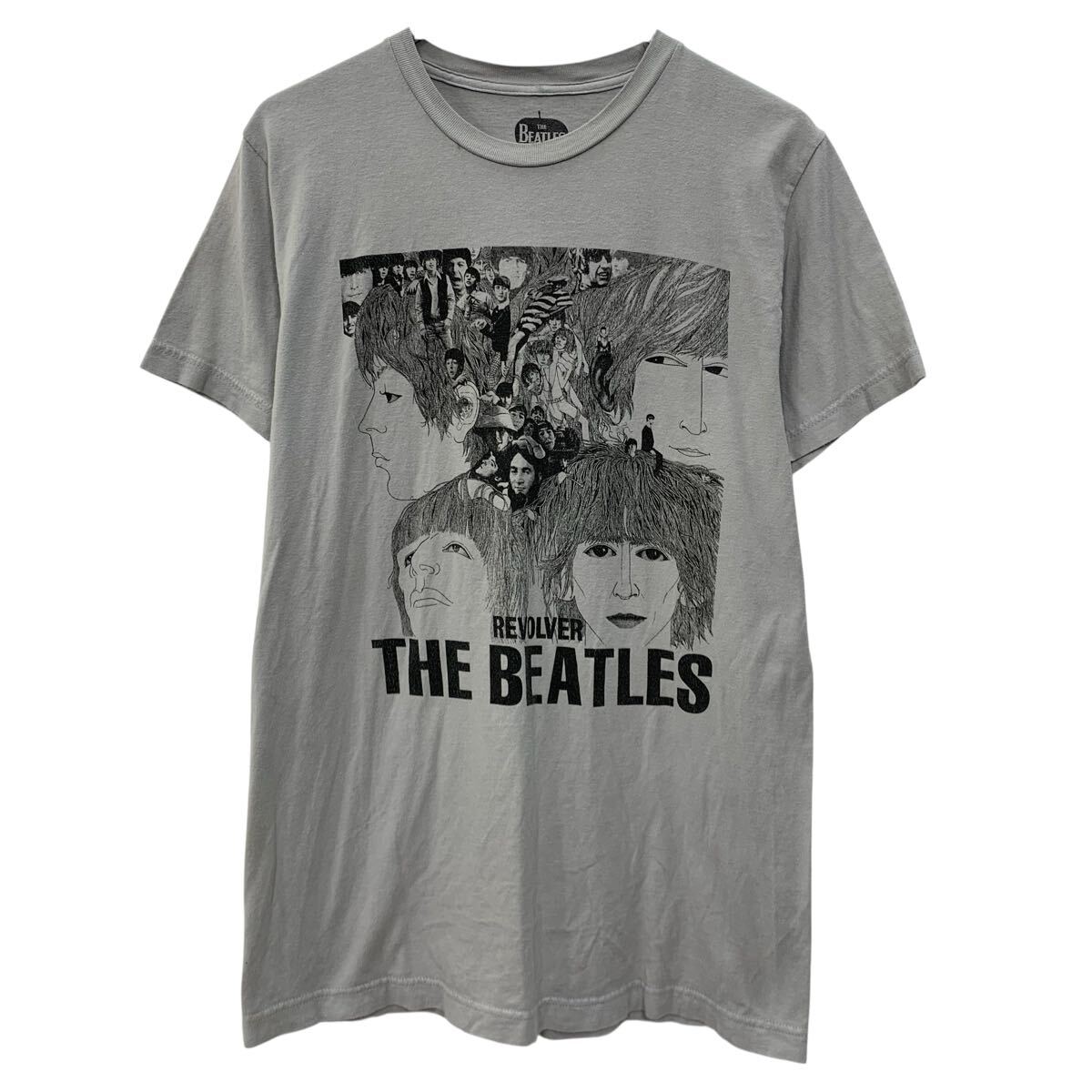 【中古】【古着】 THE BEATLES 半袖 バンドTシャツ M グレー ビートルズ プルオーバー ビッグプリント バンT グラフィックT 夏物 a806-5917