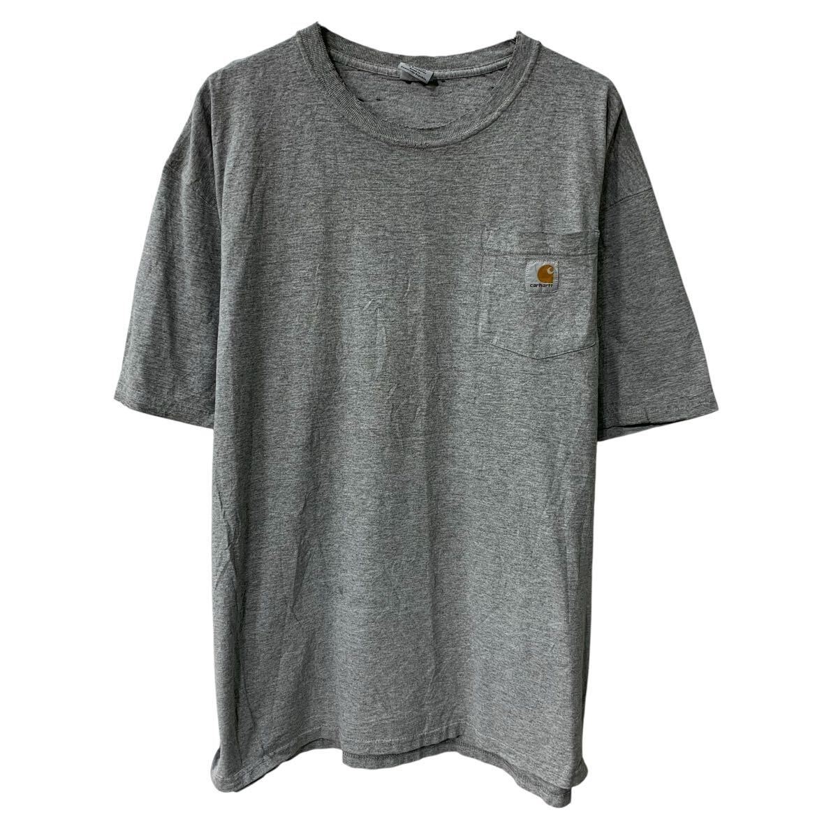【中古】【古着】 Carhartt 半袖 ロゴTシャツ XL グレー カーハート クルーネック 胸ポケット ワンポイント ロゴ刺繍 カットソー 夏物 a806-5948 voxtrading-10230952 古着屋DEN パッケージ画像