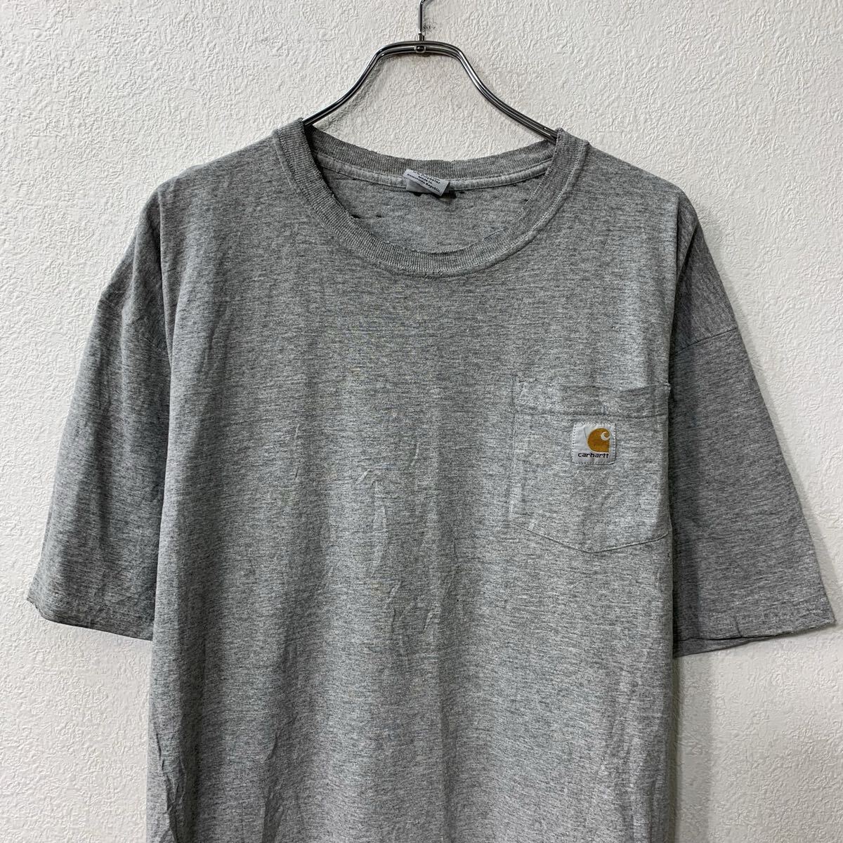 【中古】【古着】 Carhartt 半袖 ロゴTシャツ XL グレー カーハート クルーネック 胸ポケット ワンポイント ロゴ刺繍 カットソー 夏物 a806-5948 voxtrading-10230952 古着屋DEN サンプル画像2