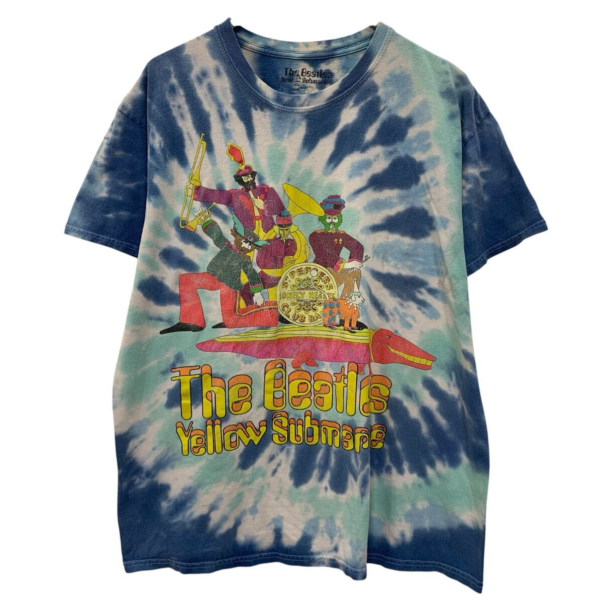【中古】【古着】 The Beatles Yellow Submarine 半袖 バンドTシャツ ビートルズ イエローサブマリン タイダイ染め サイケ バンT バンドT 夏物 a806-6009
