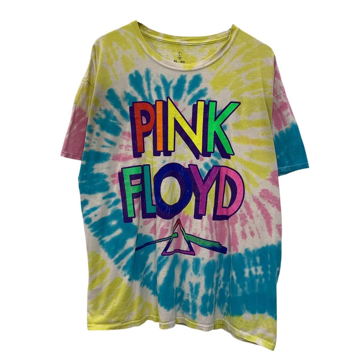 Rakuten - 【中古】【古着】 PIKN FLOYD 半袖 バンドTシャツ XL イエロー マルチカラー ピンクフロイド プルオーバー ビッグプリント タイダイ染め 夏物 a806-6057