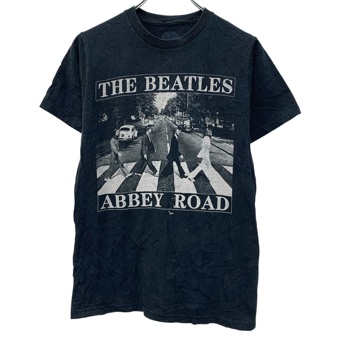 【中古】【古着】 THE BEATLES 半袖 バンドTシャツ M ブラック ビートルズ プルオーバー ビッグプリント バンT バンドT カットソー 夏物 a806-6136
