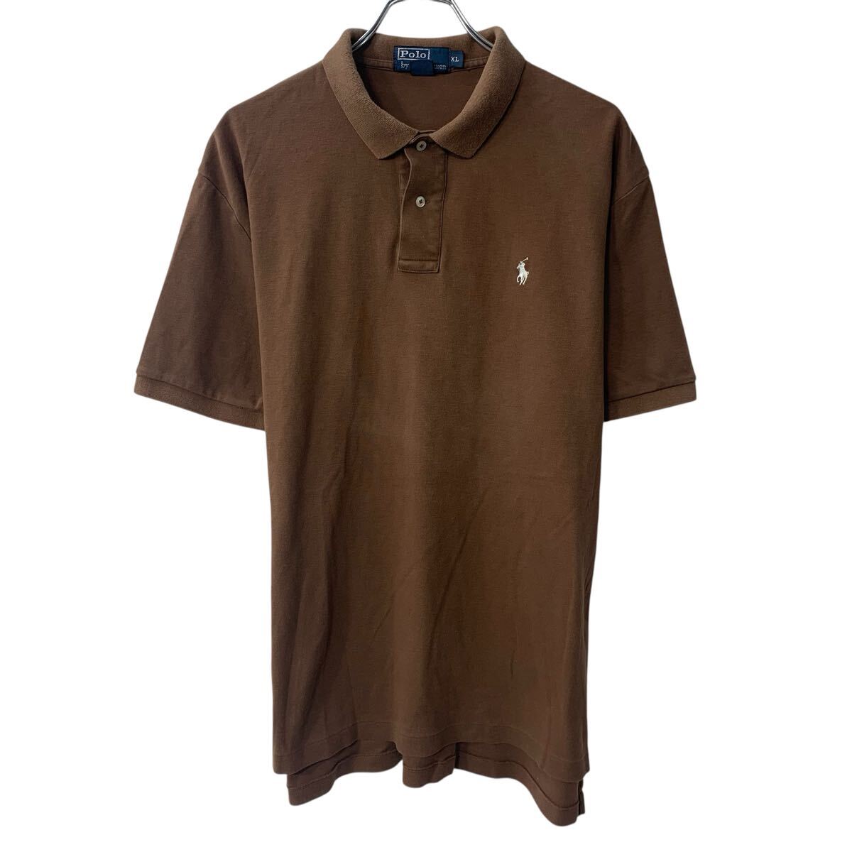 Ralph Lauren ブラウン ラップスタイル 五分袖 トップス L ワイシャツ 