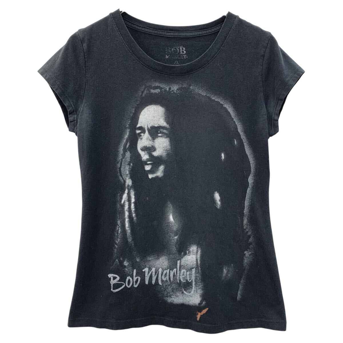 【中古】【古着】 BOB MARLEY 半袖 バンドTシャツ XL ブラック ボブマーリー プルオーバー レゲエ ビッグプリント レゲエT バンT カットソー 夏物 a806-6427