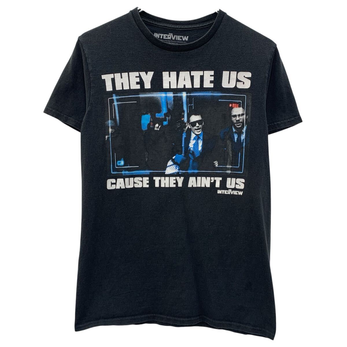  THE INTERVIEW 半袖 ムービーTシャツ S ブラック ザインタビュー プルオーバー ビッグプリント ムービーT 映画 カットソー 夏物 a806-6602