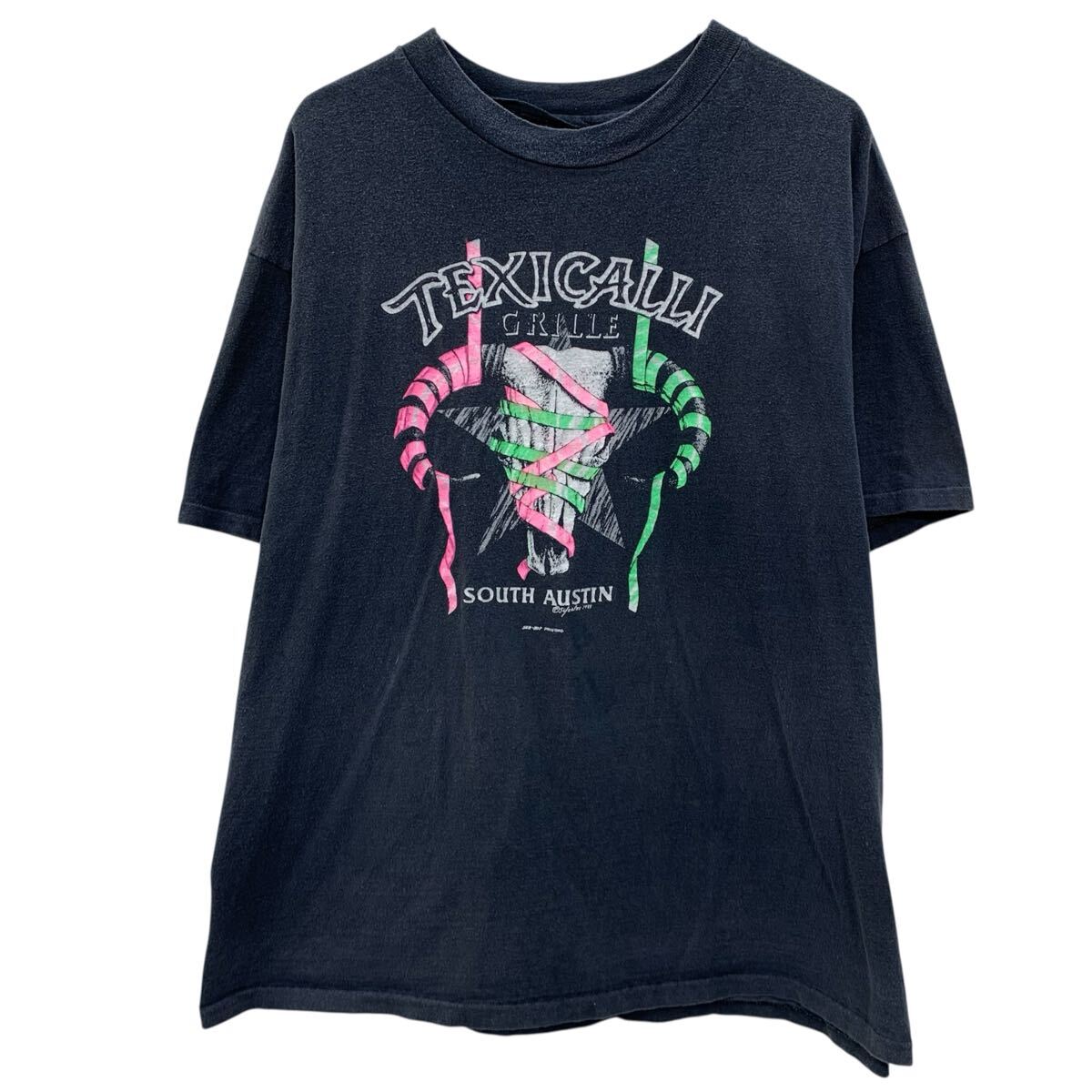  Texicalli Grille 半袖 プリントTシャツ XL〜 グレー テクシカリ・グリル プルオーバー ビッグプリント カットソー 夏物 a806-6664