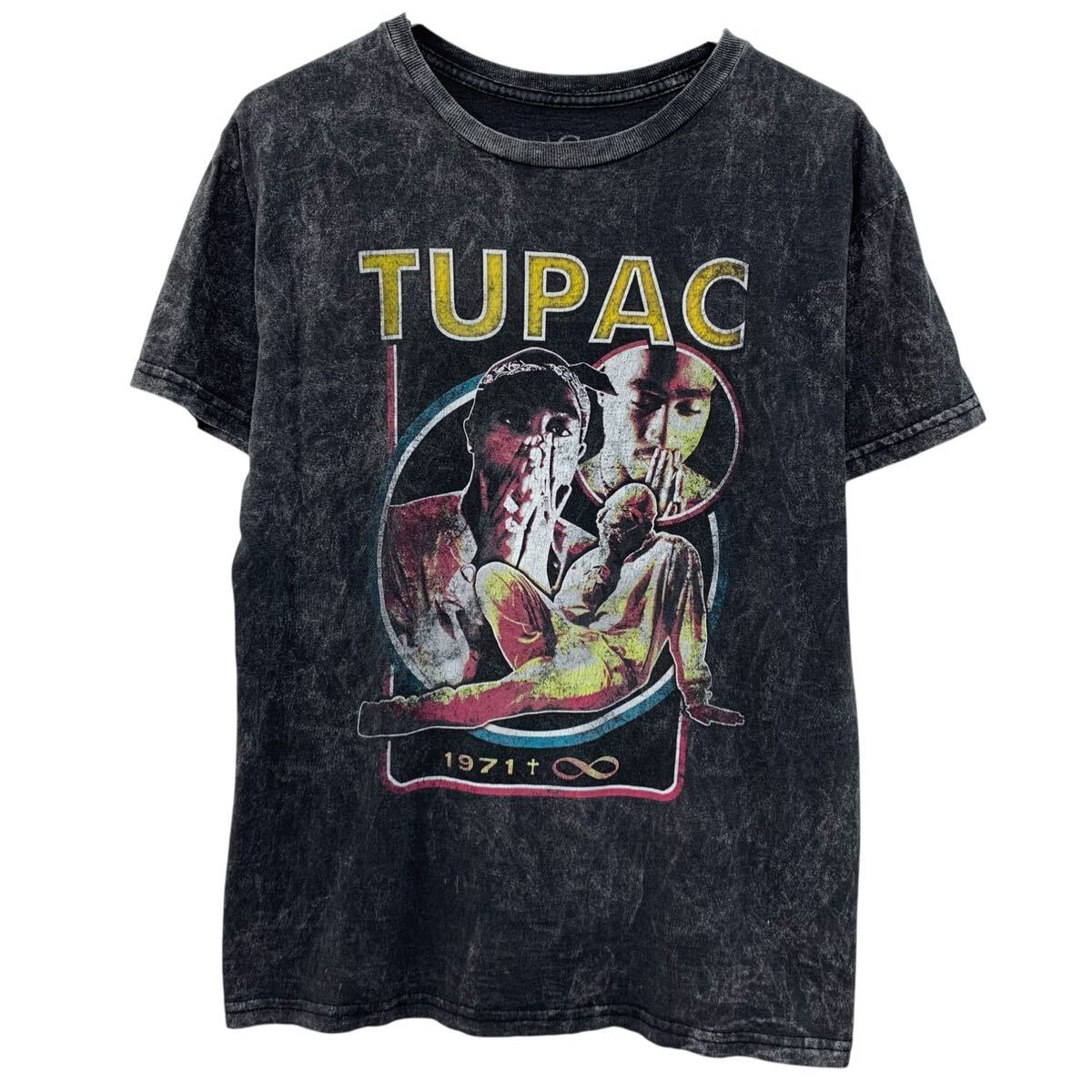 Rakuten - 【中古】【古着】 2PAC 半袖 ラップTシャツ S/M ブラック トゥーパック プルオーバー ビッグプリント タイダイ ラップT ヒップホップ 夏物 a806-6787