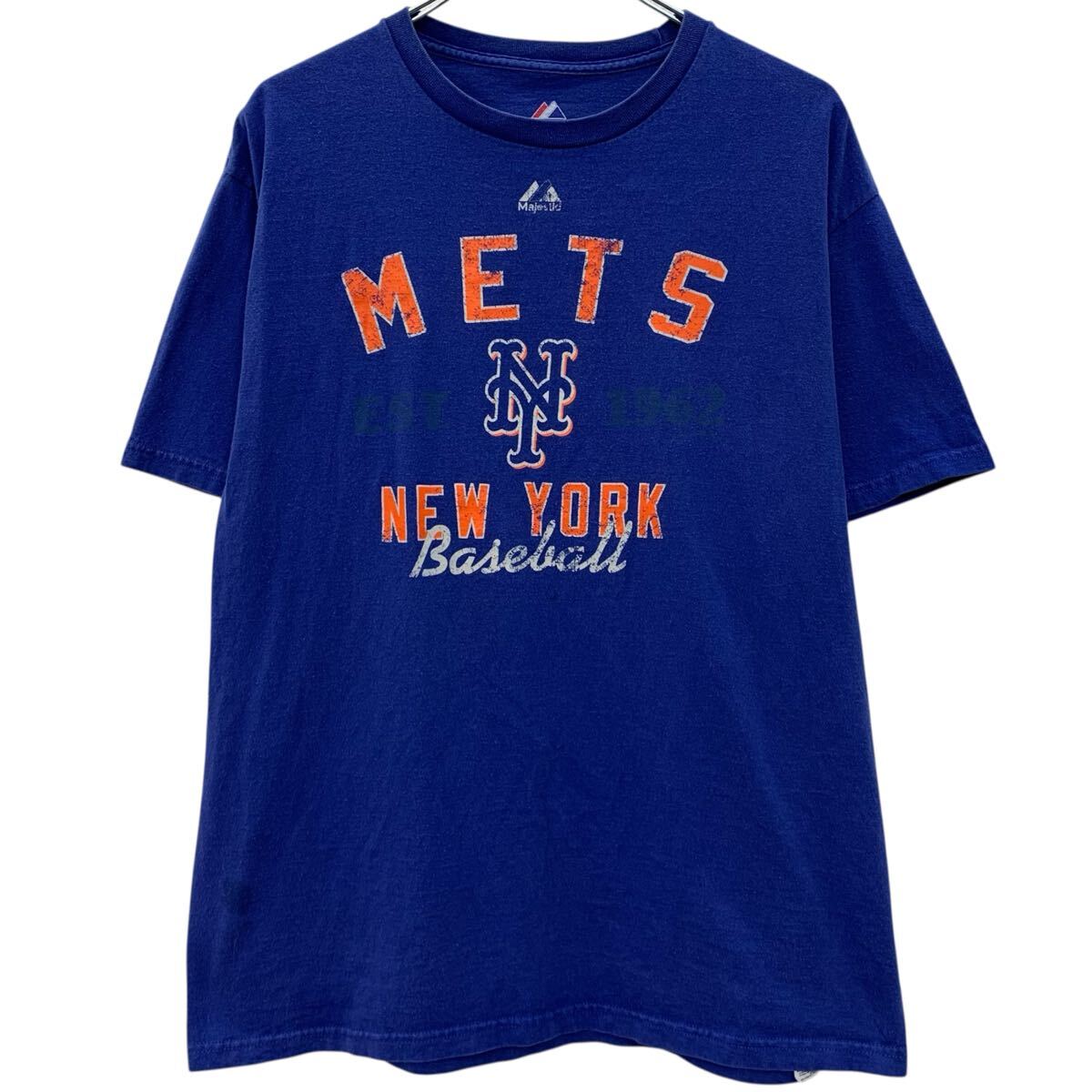 Rakuten - 【中古】【古着】 Majestic 半袖 プリントTシャツ L ブルー マジェスティック プルオーバー ビッグプリント カットソー コットン100% 夏物 a806-6788