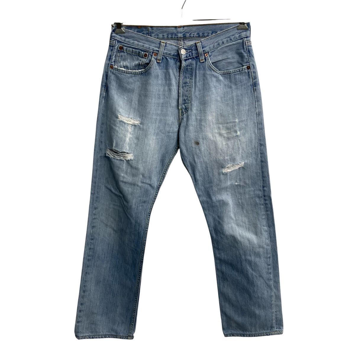 Rakuten - 【中古】【古着】 Levi's 501 デニムパンツ W31 アイスブルー リーバイス ボタンフライ 紙パッチ コインポケット アメカジ デニム ジーンズ 2606-801