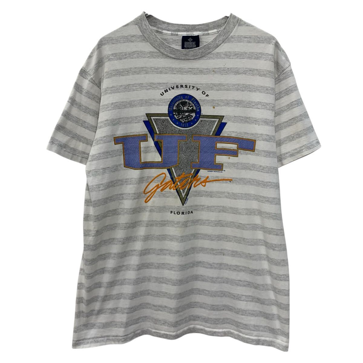 Rakuten - 【中古】【古着】 90s USA製 GARMENT GRAPHICS 半袖 プリントTシャツ XL グレー ガーメント グラフィックス プルオーバー 90年代 カットソー 夏物 a806-7029