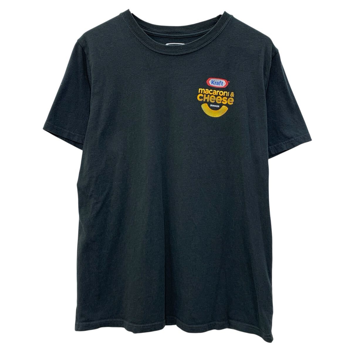  Kraft 半袖 プリントTシャツ L ブラック プルオーバー 両面プリント 企業プリント macaroni&CHeese グラフィック 企業T 夏物 a806-7160