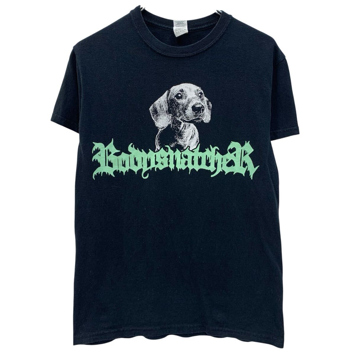  GILDAN Bodysnatcher 半袖 バンドTシャツ S ブラック ギルダン プルオーバー 両面プリント 犬 メッセージT バンT バンドT 夏物 a806-7210