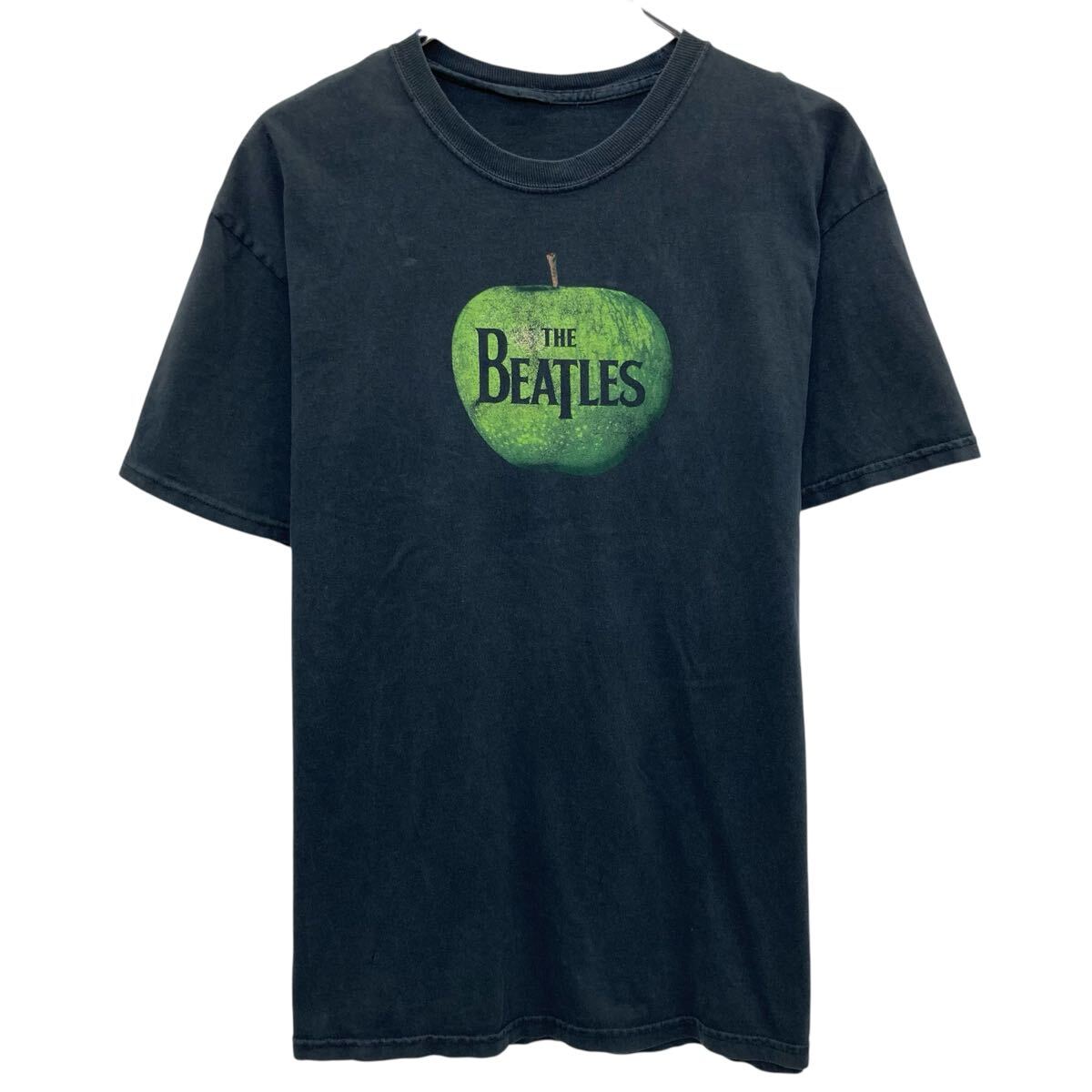 【中古】【古着】 THE BEATLES 半袖 バンドTシャツ ブラック ビートルズ プルオーバー 青リンゴ バンT バンドT クルーネック カットソー 夏物 a807-5143