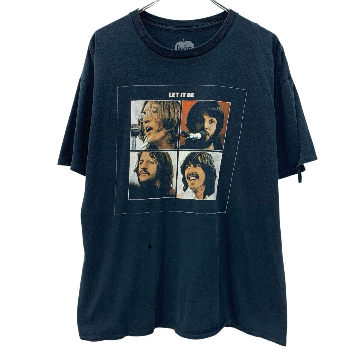 【中古】【古着】 THE BEATLES 半袖 バンドTシャツ XL ブラック ビートルズ プルオーバー ビッグプリント バンT バンドT フォトプリント 夏物 a807-5413