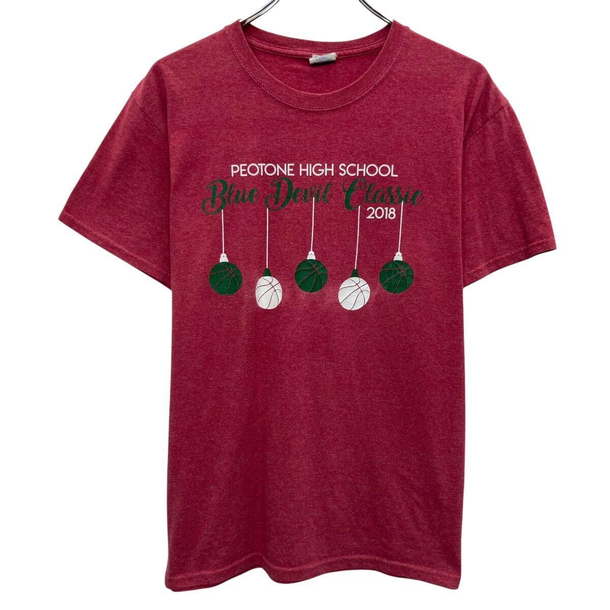 JERZEES 半袖 プリントTシャツ M ヘザーピンク ジャージーズ プルオーバー 両面プリント バスケットボール カットソー 夏物 a807-5536