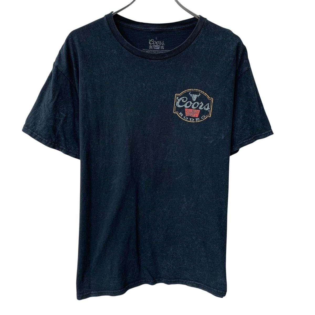 Coors Banquet RODEO 半袖 プリントTシャツ L ブラック プルオーバー 両面プリント コットン100 カットソー 夏物 a807-5687