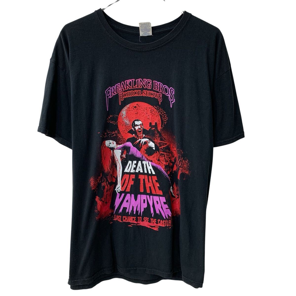  〜00s JERZEES 半袖 プリントTシャツ XL ブラック ジャージーズ 〜00年代 FREAKING BROS HORROR SHOWS カットソー 夏物 a807-5704