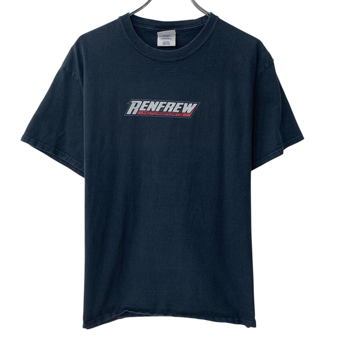  〜00s PORT and COMPANY 半袖 プリントTシャツ L ブラック プルオーバー 〜00年代 RENFREW コットン100 カットソー 夏物 a807-5707