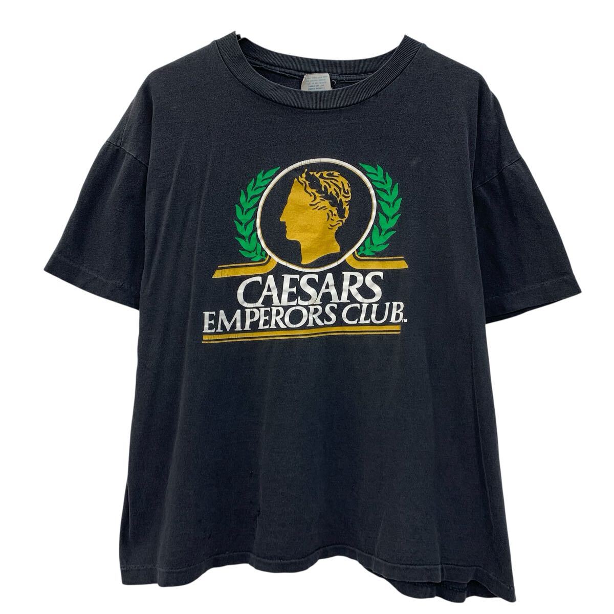  CAESARS EMPERORS CLUB 半袖 プリントTシャツ XL ブラック プルオーバー ビッグプリント カットソー 夏物 a807-6082