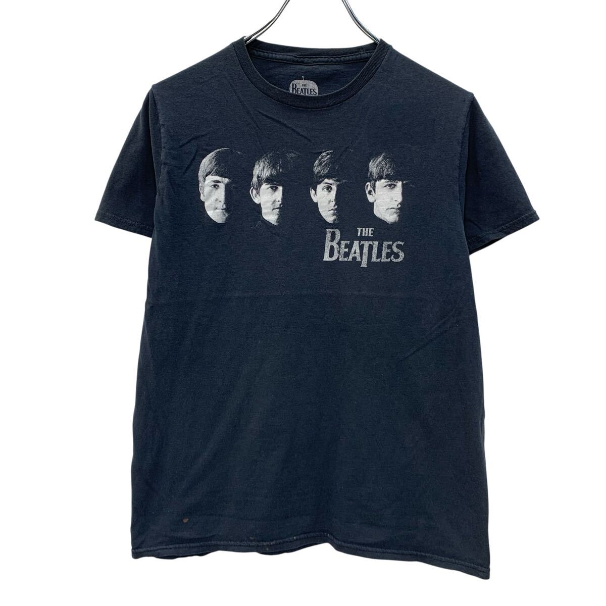 【中古】【古着】 THE BEATLES 半袖 バンドTシャツ M ブラック ビートルズ ウィズ・ザ・ビートルズ フォトプリント バンT バンドT カットソー 夏物 a808-5448
