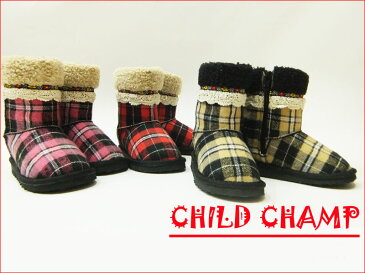 ★950円均一へ★★CHILD CHAMP チャイルドチャンプ★チェック・キッズブーツ【子供靴・長靴・レインブーツ】