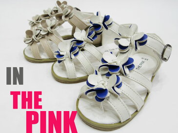 【SALE】IN THE PINK★フラワーサンダル★ 【子供靴のVOYAGE通販店キッズ・ジュニアシューズ】