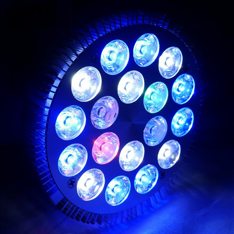 E26口金54W珊瑚植物育成水草用水槽用熱帯魚LEDアクアリウムスポットライト赤1/白6/青8/緑/紫外線2UV付き【QL-14】