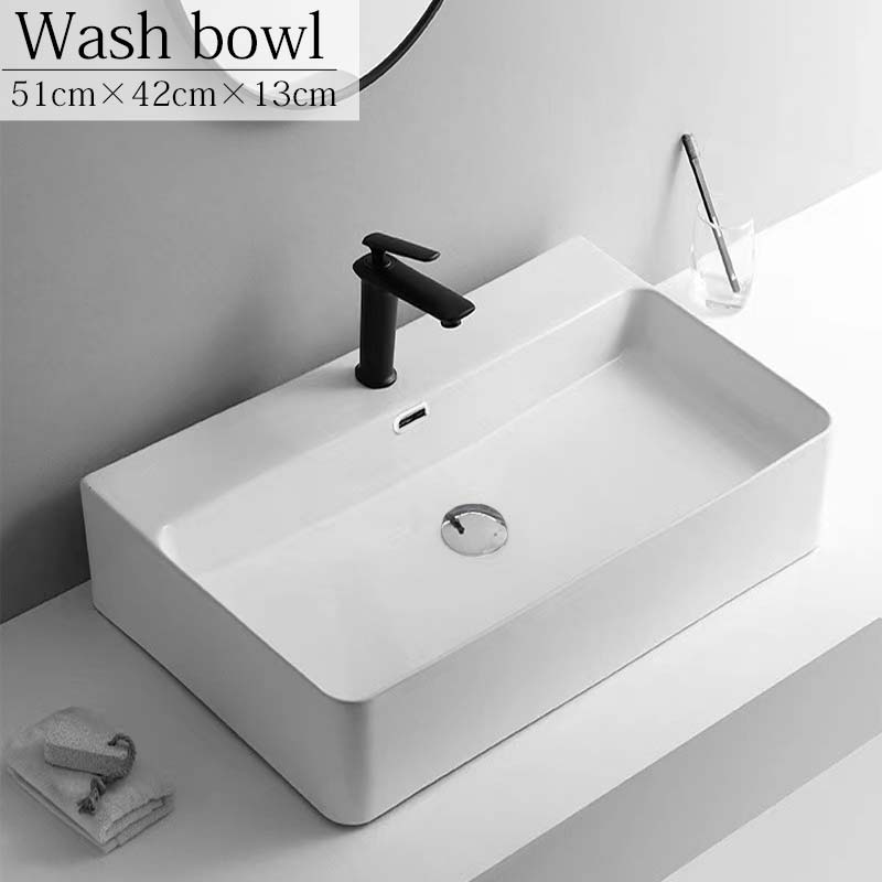 【全品最大P23倍！30日まで】洗面ボウル おしゃれ 陶器製 洗面器 水栓 排水金具 豪華 デザインシンク 洗面台 トイレ 水周り ナチュラル DIY 家具 インテリア 手洗い鉢 洗面シンク 排水ホース付き 和風 洋風 室内 室外 WB-39WH