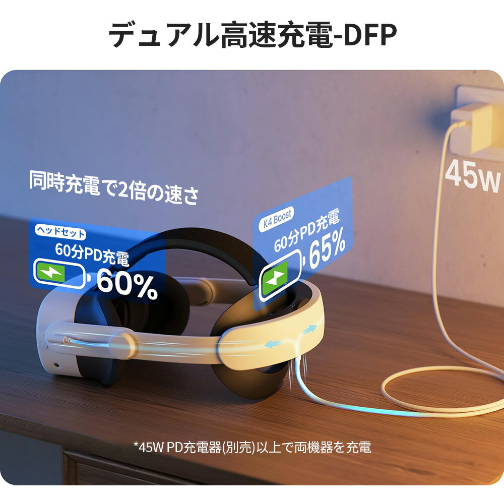 �ڸ����饤���󥹡�KIWI design K4 Boost �إåɥ��ȥ�å� Meta Quest 3S / Meta Quest 3�� �Хåƥ꡼�إåɥ��ȥ�å� ��®���� Ķ���� ����Х���ɤ� ��Ŭ�����Ѵ� �᥿��������3S / ��������3 �б� VR ���������꡼ ���꡼�ȥ��ȥ�å׸��� - VR �������� �б�