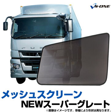 トラック用品 日除け/虫除け網戸 NEWスーパーグレート (H8.6〜) (メッシュスクリーン)左右セット「三菱ふそう」「シェード 日よけ 虫よけ 遮光 ネット トラック用品 内装 カーテン」