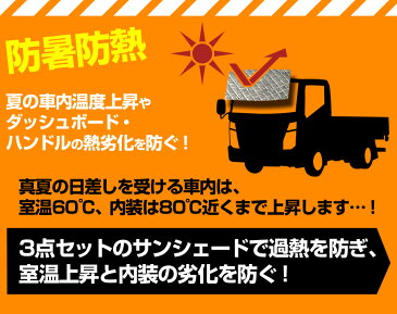 トラック用サンシェード コンドル H7/6〜 日産UD 車種別 フロント サイド 3枚組 収納袋付き 「遮光 日よけ 紫外線 日焼け 暑さ対策 あす楽対応 送料無料」