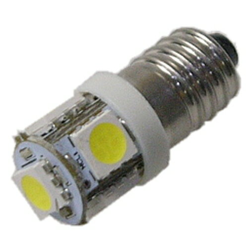 LED豆電球 DC3V 白色 5LED 口金サイズE10