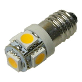 LED豆電球 DC6V 電球色 5LED 口金サイズE10