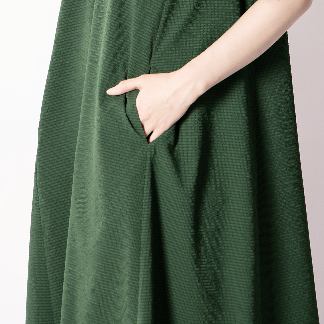 【web限定 50％OFFからさらに+10％OFF】FRONT DRAPE V-NECK DRESS（sleeveless）（Airpiece）｜Viscotecs make your brand【送料無料】/レディース 日本製 リバティ