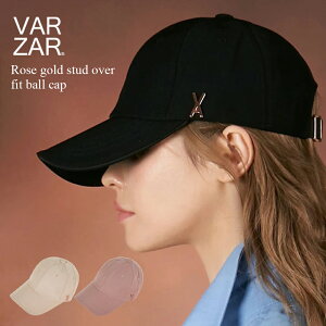 VARZAR バザール 韓国 帽子 キャップ 深め 小顔効果 顔が見えづらい 紫外線対策 レディース メンズ 人気 ファッション [ Rose gold stud over fit ball cap モノグラム 642 643 644 ] 人気 コットン100％ ユニセックス オーバーフィット