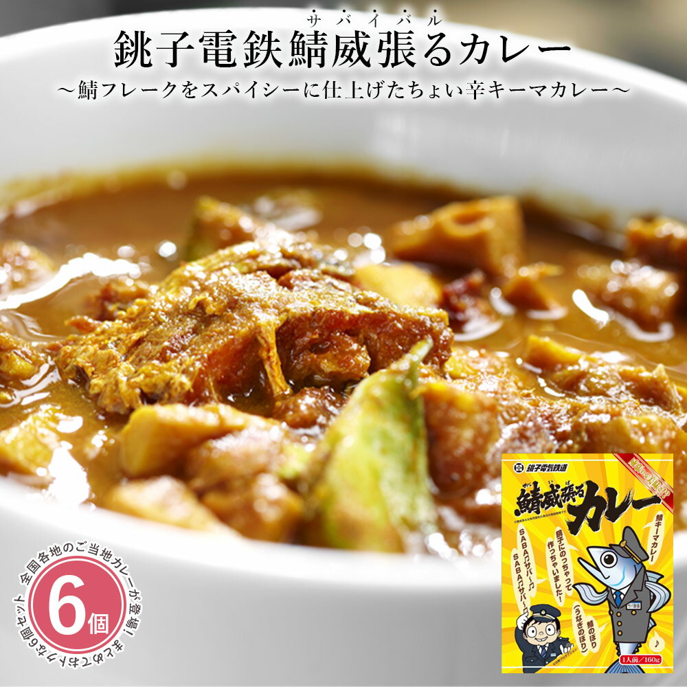 カレー レトルト 詰め合わせ [ 銚子電鉄鯖威張るカレー 6個セット ] レトルトカレー お試し 惣菜 食品 保存食 常温保存 長期保存 千葉県 銚子電鉄 鯖 サバ キーマカレー ご当地 160g【コンビニ受取対応商品】【あす楽対応】