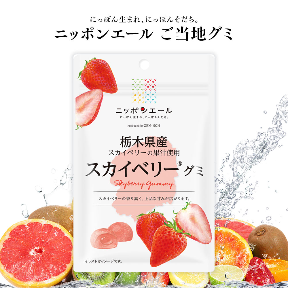 ご当地グミ ニッポンエール 栃木県産 スカイベリーグミ ご当地 お菓子 グルメ お土産 名産 果実グミ 全国農協食品