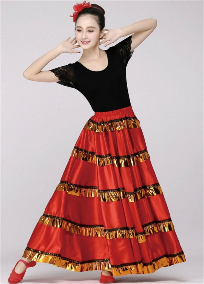 広がるスカート ダンス スカート レディース 360度/540度/720度 ダンスウェア 古典ダンス 民族ダンス 社交ダンス 古典ダンス ベリーダンス ラテン モダンダンス バレエ ワルツ タンゴ フラメンコ フラダンス 練習着 レッスン着 光沢感