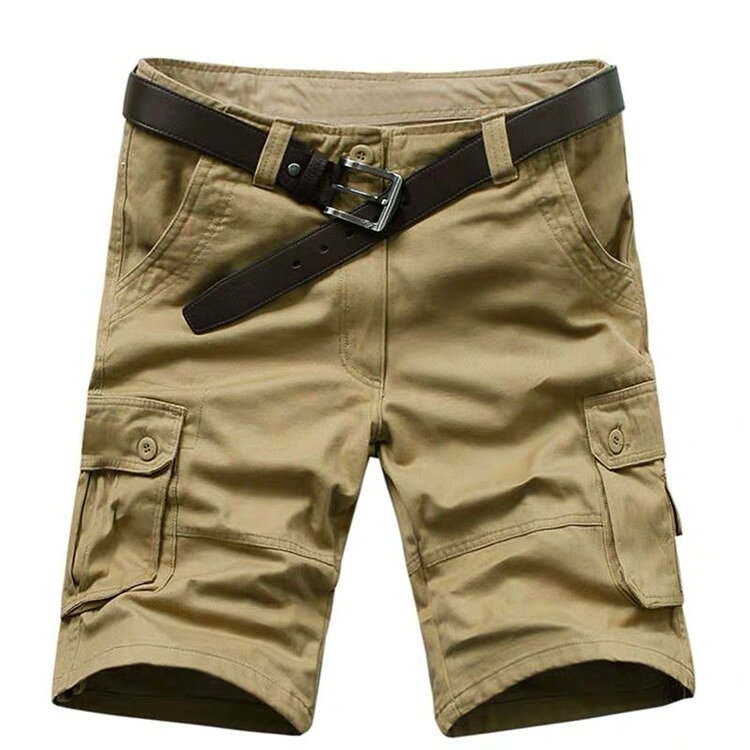 VVマートのハーフパンツ メンズ カーゴパンツ ワークパンツ 夏 夏服 膝丈 五分丈 無地 ショートパンツ クロップドパンツ ズボン パンツ 大きいサイズ ポケット付き ゆったり 短パン 半ズボン 薄手 涼しい アウトドア 無地 クロップド スポーツ 通学 通勤 お出かけ 日常 普段着｜アングル3