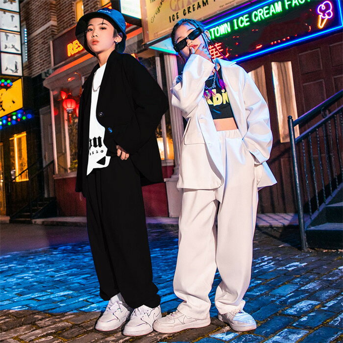 ダンス衣装 スーツセット ヒップホップ 子供スーツ キッズ 男の子 女の子 子供服 上下セット セットアップ スーツ ジャケット 長袖 レッスン着 舞台衣装 ステージ衣装 HIPHOP k-pop 韓国 演出服 団体服 120-180cm