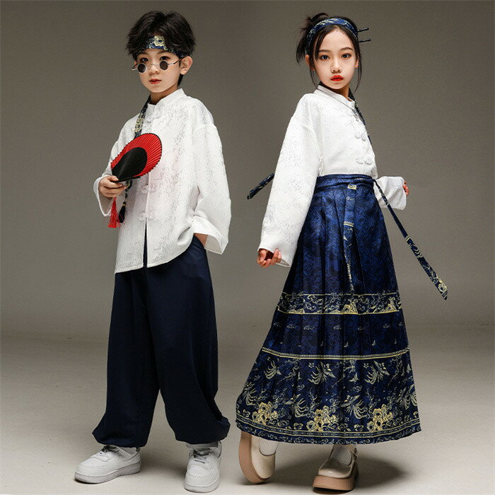 女の子 男の子 親子服 家族お揃い 親子コーデ 親子ペアルック 子供服 夏 夏服 漢服 中華風 民族風 チャ..