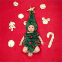 ベビー服 撮影用 クリスマス衣装 新生児 クリスマスツリー 仮装 コスプレ 着ぐるみ ロンパース 赤ちゃん 幼児 カバーオール 足なし 帽子付き 寝相アート 写真 キッズ 誕生日 記念日 サンタコスプレ 可愛い プレゼント コスチューム 100日祝い 百日祝い 1歳 グリーン