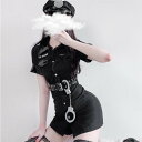 ポリス コスプレ 衣装 ハロウィン コスプレ レディース 警察 警官 cosplay仮装 ワンピース 5点セット ワンピース 帽子 ベルト 手錠 警棒 コスチュ...