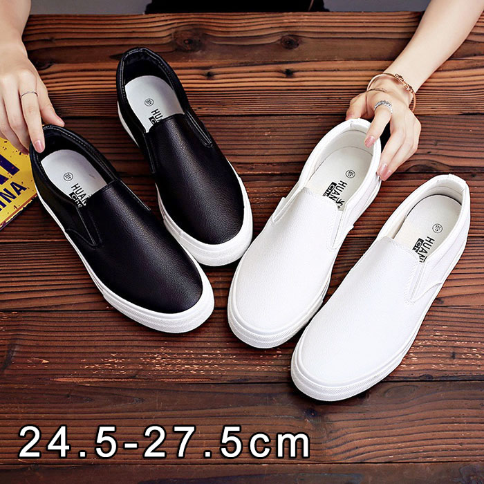 スニーカー メンズ スリッポン 全6色 レザースニーカー メッシュ 夏 デッキシューズ 靴 シューズ ぺた..