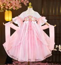 漢服ワンピース ピンクドレス 子供コスプレ衣装 花柄刺繍フリル袖 飄逸 中華風ワンピース 半袖ドレス ショール追加可能 子供 漢服 女の子 子供ダンス衣装 コスチューム ワンピース チャイナ服セット エスニック 花 刺繍 学園祭 イベント ハロウィン 衣装110 -160