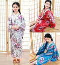子供着物 キッズ 浴衣セット 3色 桜柄プリント ハロウイン衣装 ロング丈 花魁 おいらん 女の子 仮装 変装 コスプレ衣装 ハロウィン 子供 学園祭 文化祭 イベント 撮影衣装 コスチューム 着物 浴衣 ゆかた コスプレ 花火大会 ワンピース+ベルト120 130 140 150cm