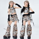 女の子 ダンス衣装 ジャズ ヒップホップ チアダンス 演出服 星柄 ベスト レッグウォーマー ガールズ jazz 演出服 子供 発表会 演出服