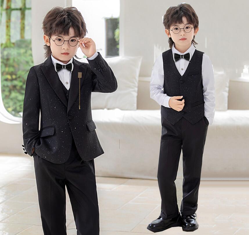 キッズ 秋冬スーツ ラメ入り 男の子 フォーマルスーツ セット ピアノ 発表会 演出服 紳士服 結婚式 礼服 入学式 卒業式 スーツセット 子供 男の子 学園祭...