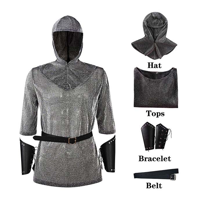 ハロウイン 仮装 騎士 貴族 コスチューム コスプレ 衣装 変装 シャツ 帽子付き メンズ ベルト 中世 パ..