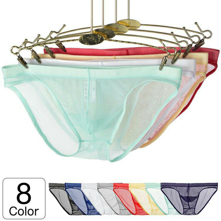 メンズ下着ビキニ ブリーフパンツ アンダーウェア セクシーインナー メッシュ 3枚セット 男性用下着 彼..